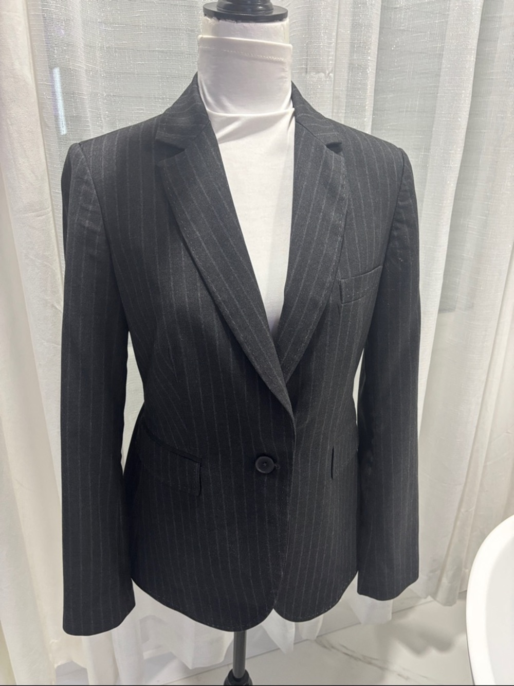 Victoria's Secret Black Pinstripe Blazer
